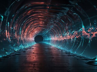 Abstract digital tunnel with flowing waves for a tranquil effect.