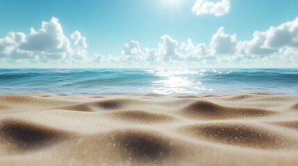 Poster - sea sand sky and summer day : Generative AI