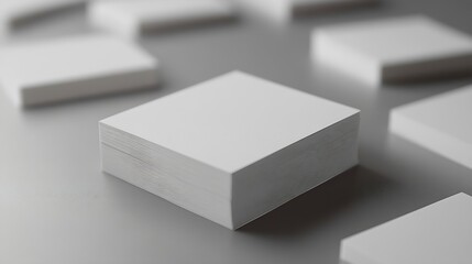 Poster - White empty cards on grey to replace your design : Generative AI
