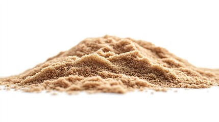 Poster - Pile of dry beach sand on white background : Generative AI