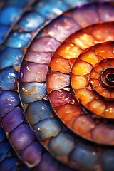 Wall Mural - Colorful spiral design made of layered, glossy materials.