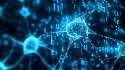 Poster - A Digital Representation of a Neuron with a Binary Code Background