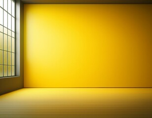 Wall Mural - Yellow gradient wall and empty studio room background