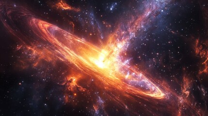 Wall Mural - colorful cosmic scene with gases, dust, and expanding galaxies, showcasing the energy of the big ban