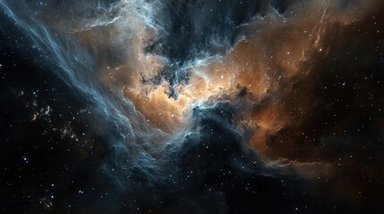 Wall Mural - swirling gases and dust clouds expanding outward in the cosmos, representing the universe's explosiv