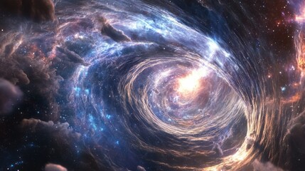 Wall Mural - swirling gases and light expanding across space, representing the aftermath of the big bang