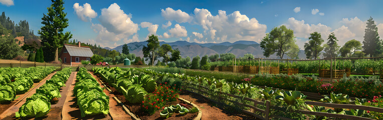 Wall Mural - Permaculture organic vegetable garden