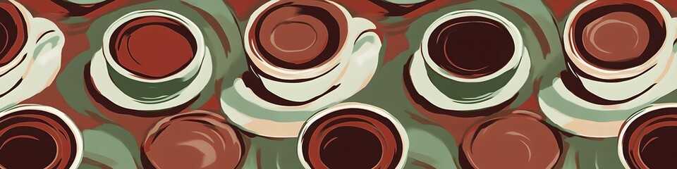 Abstract Circles in Brown, Green and White