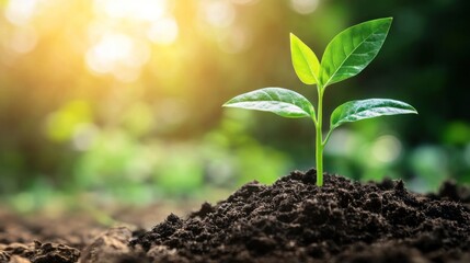 Canvas Print - A New Beginning - A Young Sprout Emerging from the Earth