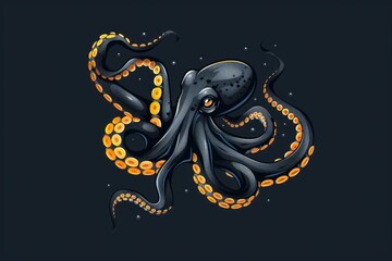 Poster - Underwater creature with vibrant coloration, suitable for use in fantasy or science illustrations
