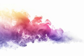 Poster - A vibrant cloud of smoke against a pure white backdrop