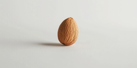 Canvas Print - A close-up shot of a single almond on a white background