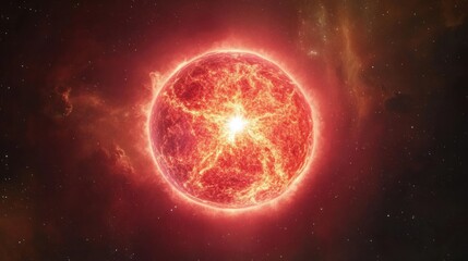 Wall Mural - red supergiant star glowing brightly as it expands outward, nearing the end of its life in the unive