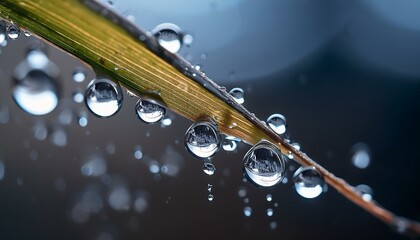 Wall Mural - Stunning macro shot of raindrops descending in extraordinary clarity
