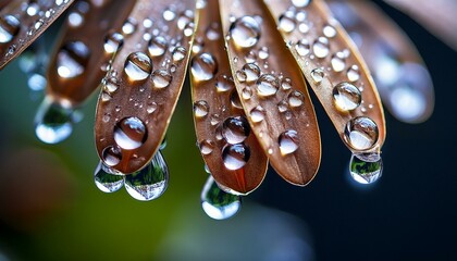 Wall Mural - Stunning macro shot of raindrops descending in extraordinary clarity