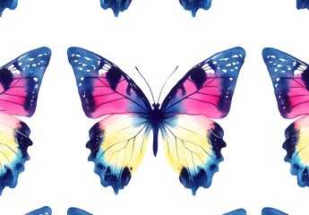 Wall Mural - Watercolor Butterfly Pattern