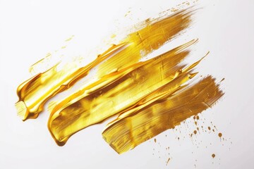 Aufkleber - Close-up of gold paint on a white surface, ideal for decorating or crafting projects