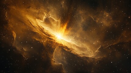 Wall Mural - star surrounded by swirling gases, representing the protostar phase, with light beginning to emerge 