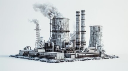 Wall Mural - A factory emitting thick smoke into the air