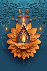 Poster - A single flower with a lit candle cut out, perfect for use in designs related to nature, beauty, and serenity