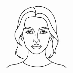 Vector illustration of a young woman with short hair and a confident expression in a minimalist style