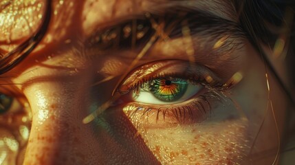 Poster - Close-up shot of an individual's eye with blurred surroundings