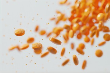 Poster - A close-up shot of various foods arranged on a table