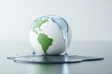 Melting globe representing climate change and environmental issues.