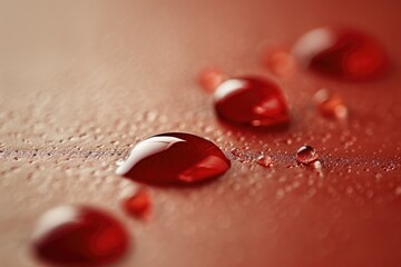 Poster - A close-up view of water droplets on a surface, ideal for use in science or education projects