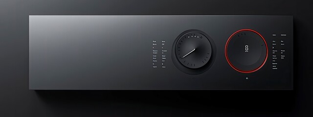 Smart home interface projected on a wall, glowing buttons and settings, soft ambient light from the display