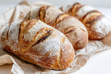 Poster - Freshly baked bread sits atop a sheet of paper, awaiting its fate