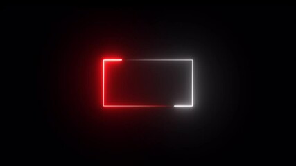 Aufkleber - Glowing neon square, rectangular. Futuristic glowing effect isolated on black background. Abstract web neon box pattern