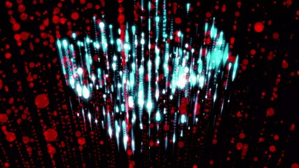 Aufkleber - Loopable snow glitter falling background, Fireworks at New Year and copy space. Festive background on the eve of the New Year. 3D rendering.red background
