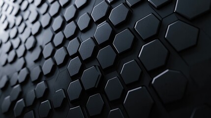 Hexagonal Hive: Futuristic High-Tech Dark Background with Hexagonal Cellular Structure