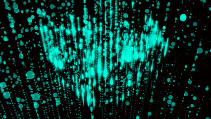 Aufkleber - Blue Glittering Abstract Background. Abstract 3D big data visualization. 3D rendering.