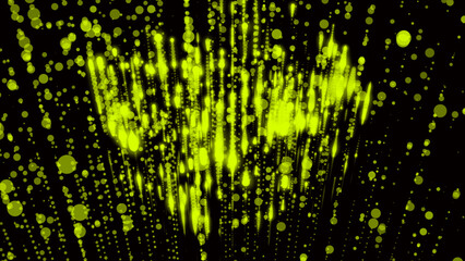 Aufkleber - Abstract gold rain with bright particles with flares are in space, Abstract 3D big data visualization.  modern glossy background, 3d rendering backdrop