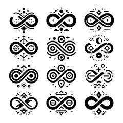 Wall Mural - Infinity symbols. Set