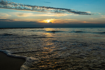 Sunset on Baltic sea