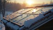 © realone952 - Frozen solar panels in severe frost on a clear evening