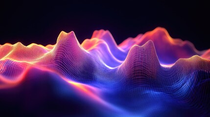 Poster - A dynamic graphic of a digital sound wave equalizer with jagged peaks and valleys, capturing the intensity of sound in a visually striking representation for music lovers