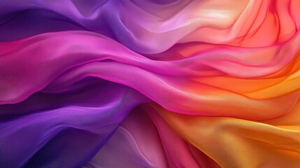 Poster - A vibrant, abstract curtain background with colorful, layered fabric creating soft waves and folds in a flowing, dynamic design