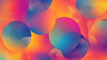 Poster - a vibrant fluid gradient design with geometric circles in neon shades, arranged in a dynamic abstrac