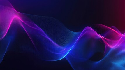 Poster - An abstract background showcasing a digital equalizer with smooth gradients transitioning through blues and purples, evoking a sense of fluidity and modernity in sound design