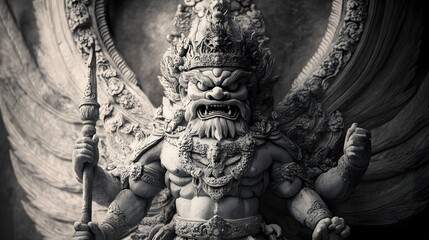 Wall Mural - 69. A fierce guardian deity protecting a sacred shrine