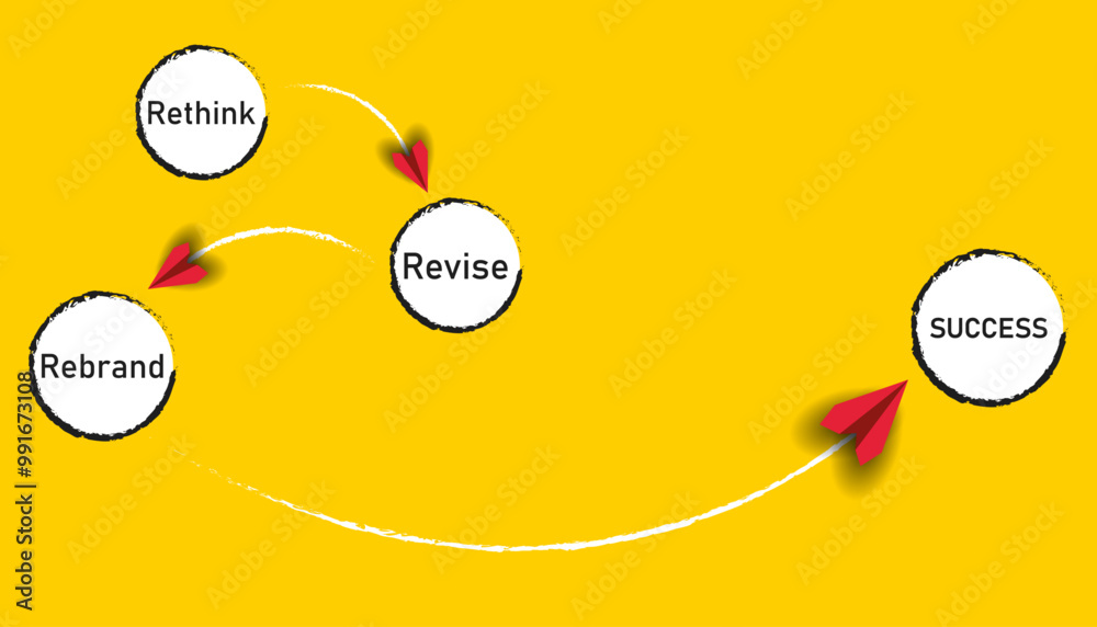 Rethink, review and rebrand result success.Business management and ...