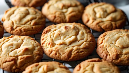 Irresistibly golden brown freshly baked cookie showcasing warm, crispy edges and a soft center