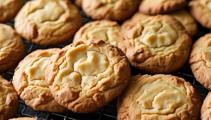 Irresistibly golden brown freshly baked cookie showcasing warm, crispy edges and a soft center