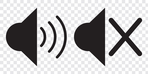 Poster - Sound icon. Set speaker icon. Sound vector icon, music volume symbol. Vector Illustration. EPS 10.