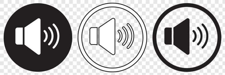 Poster - Speaker icon set. volume icon vector. loudspeaker icon vector. sound symbol. EPS 10.