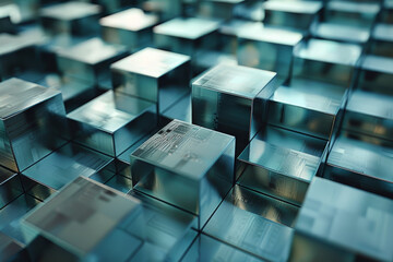 Poster - A close up of a bunch of cubes in a pattern